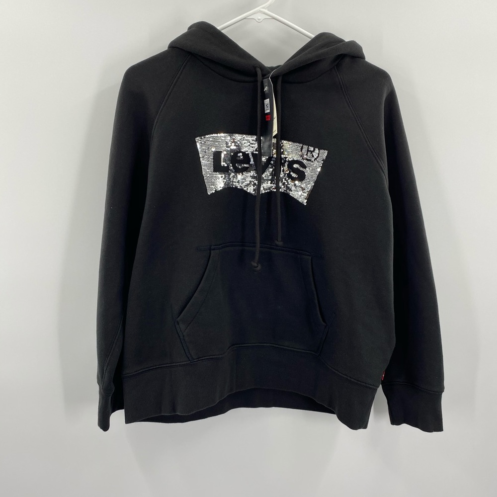 Levi’s Strauss & CO Long Sleeve ‘Black/Sequins’ Hoodie Woman’s Size Small